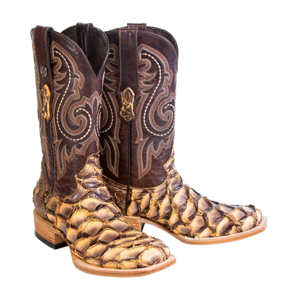 Tanner Mark Boots Boots Antique Saddle / 6.5 Tanner Mark Men&#39;s Genuine Monster Fish Square Toe Boots Antique Saddle TMX201329