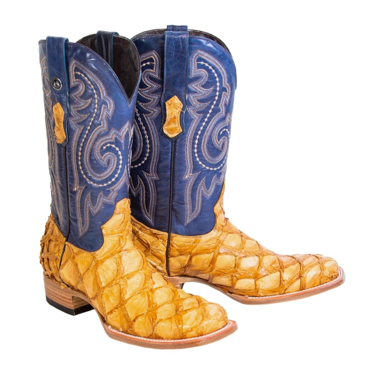 Tanner Mark Boots Boots Buttercup / 6.5 Tanner Mark Men&#39;s Genuine Monster Fish Square Toe Boots Buttercup TMX201318