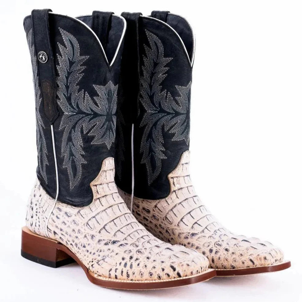 Tanner Mark Boots Boots Natural / 6 Tanner Mark Men&#39;s Print Caiman Hornback Square Toe Boots Natural TM205573