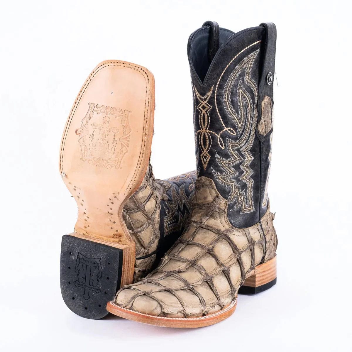 Tanner Mark Boots Boots Sand / 6 Tanner Mark Men&#39;s Genuine Monster Fish Square Toe Boots Sand TMX201321