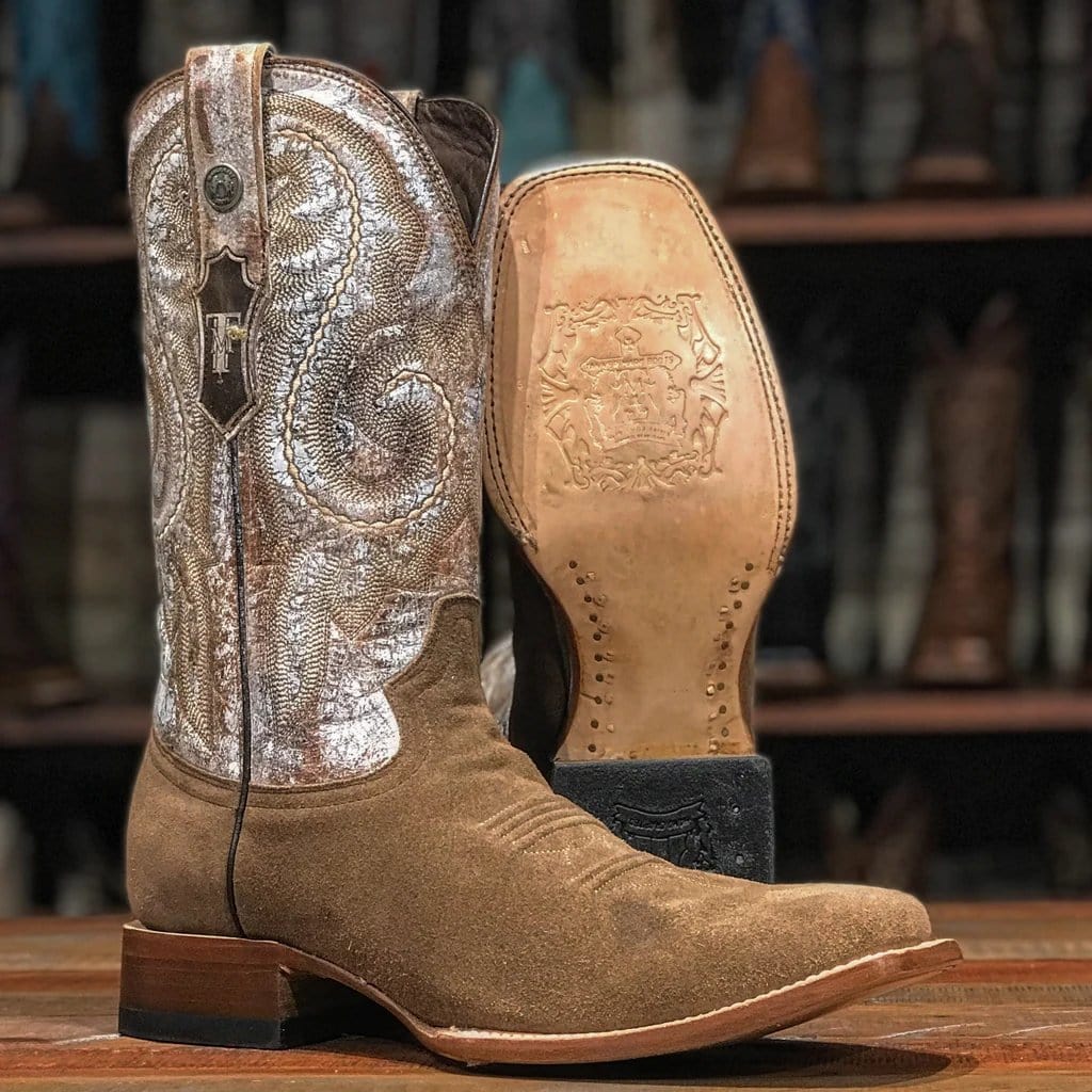 Tanner Mark Boots Boots Tanner Mark Men&#39;s Casper Square Toe Leather Boots Rustic Brown TM205545