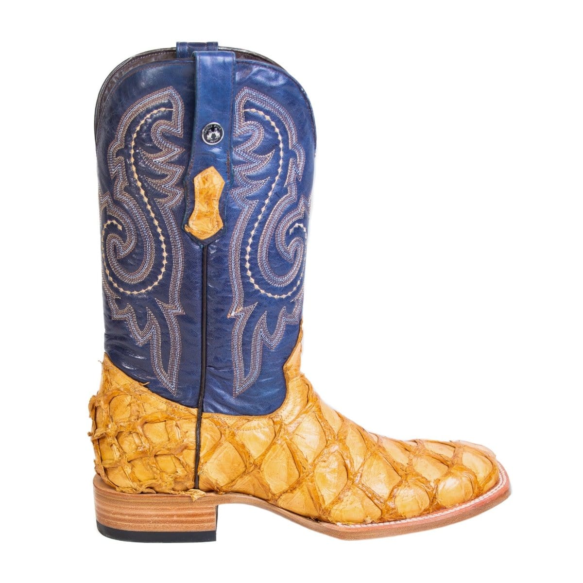 Tanner Mark Boots Boots Tanner Mark Men&#39;s Genuine Monster Fish Square Toe Boots Buttercup TMX201318