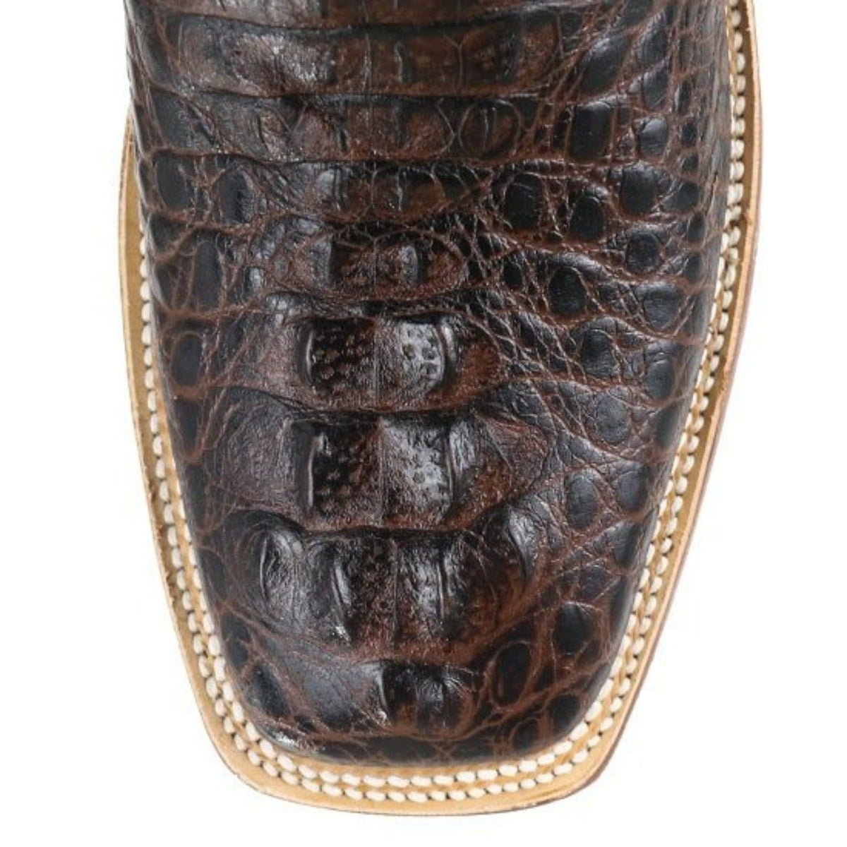 Tanner Mark Boots Boots Tanner Mark Men&#39;s Print Caiman Hornback Square Toe Boots Brown TM201701