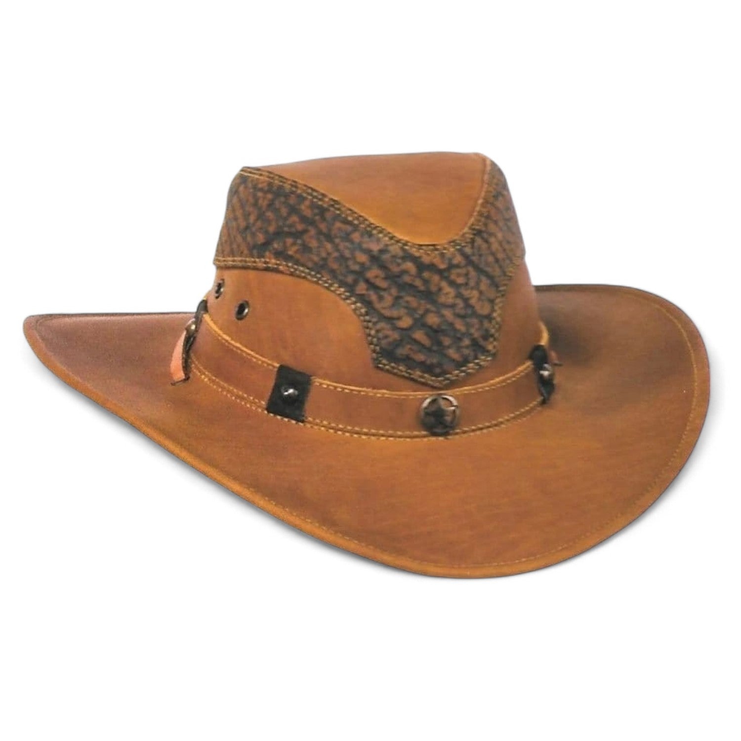 Tombstone Hats Genuine Leather and Bull Shoulder Skin Cowboy Hat TOM-7109