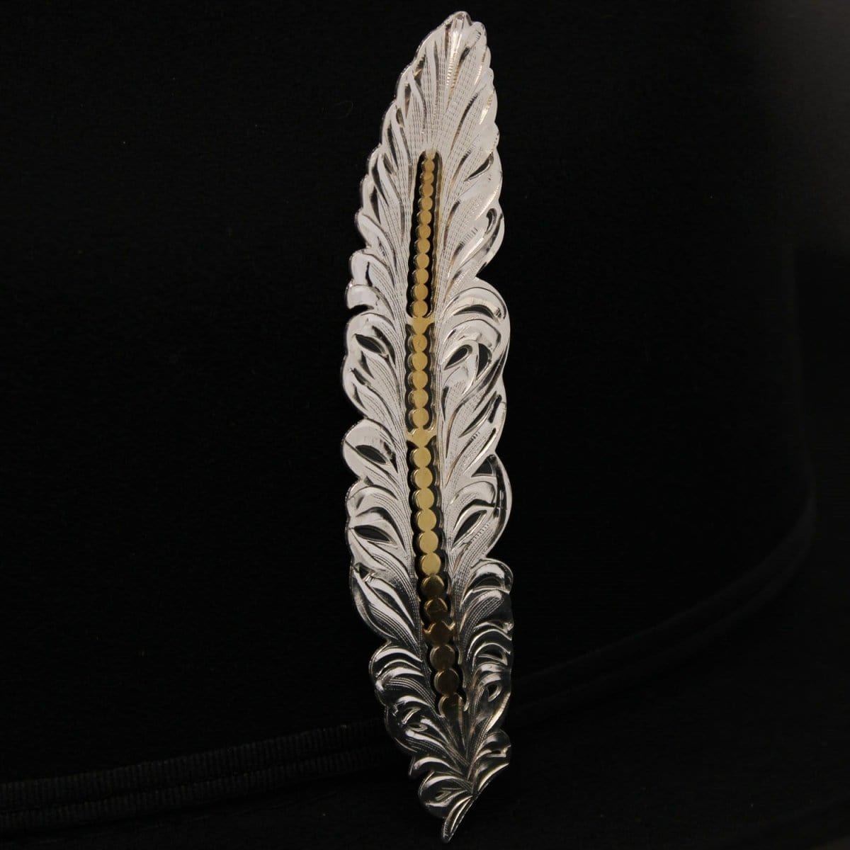 Tombstone Hats Gold and silver Metal (Alpaca) Feather for Straw or Felt Cowboy Hat