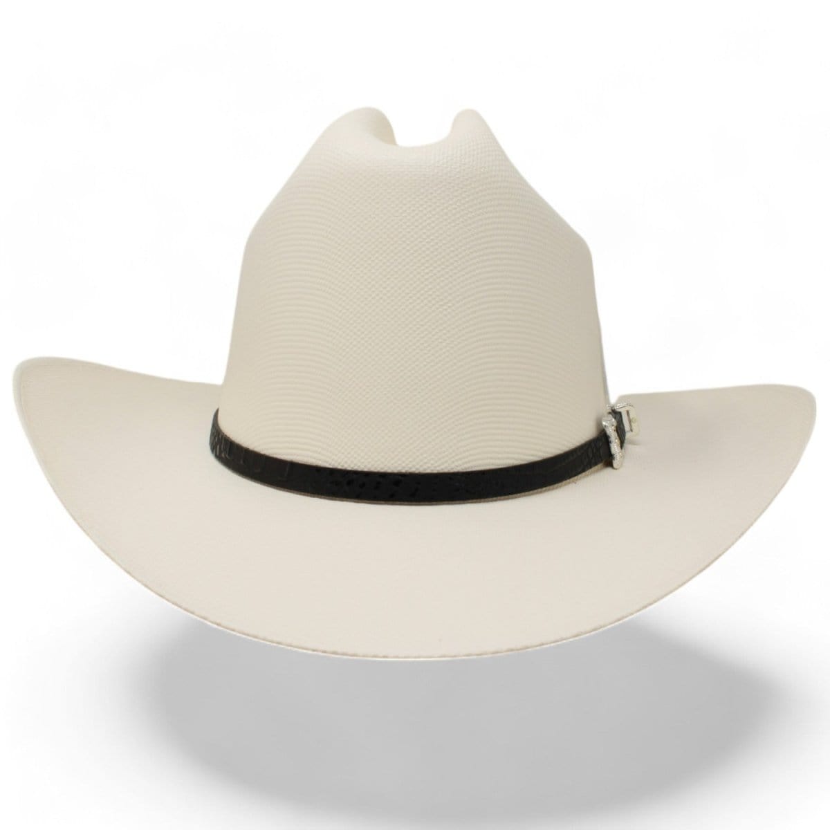 Tombstone Hats Tombstone 1,000X Cowboy El Fantasma Shape Hat with Feathers Brim 3 1/2&quot;