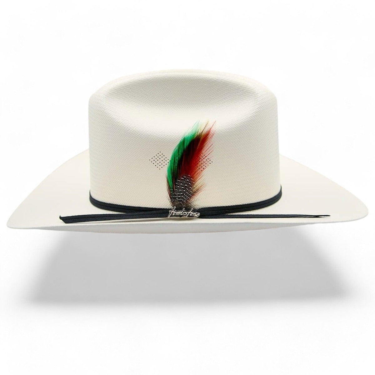 Tombstone Hats Tombstone 100X Sinaloa Cowboy Hat with Feathers 3 1/2&quot; TOM-3904