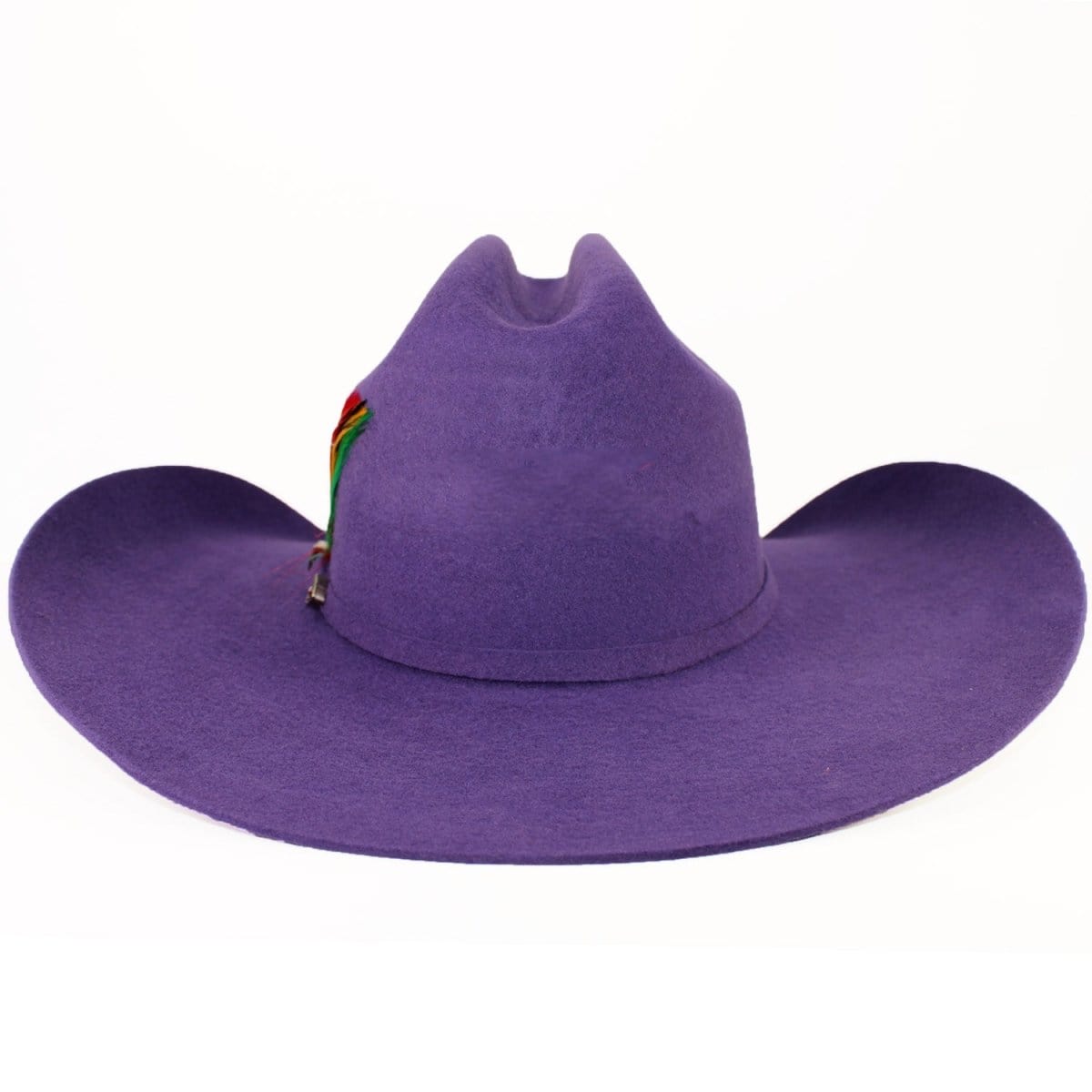 Tombstone Texanas Texana Stone Sombrero Vaquero para Mujer 100X Color Morado con Plumas