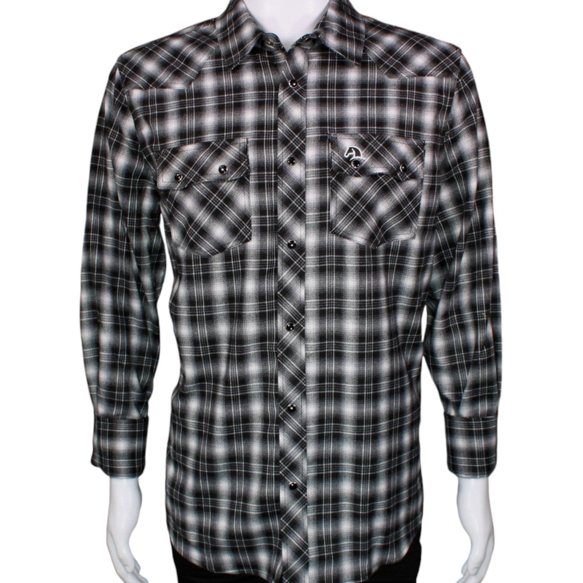 White Diamonds Boots Shirts Black / S Men&#39;s White Diamonds Long Sleeve Western Shirt - Black &amp; White