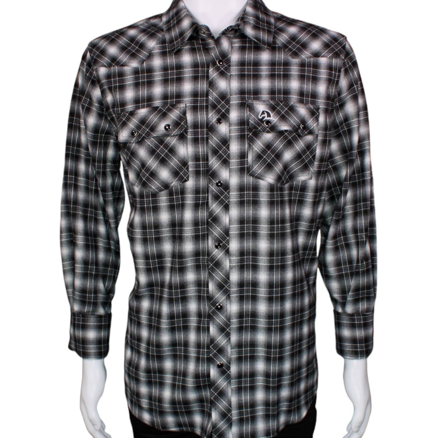 White Diamonds Boots Shirts Black / S Men's White Diamonds Long Sleeve Western Shirt - Black & White