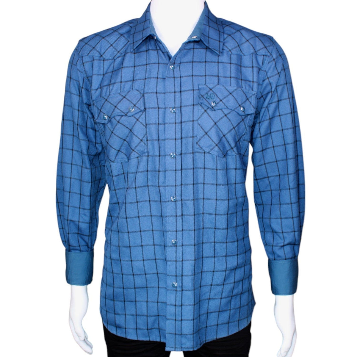 White Diamonds Boots Shirts Blue / S Men&#39;s White Diamonds Long Sleeve Western Shirt - Blue