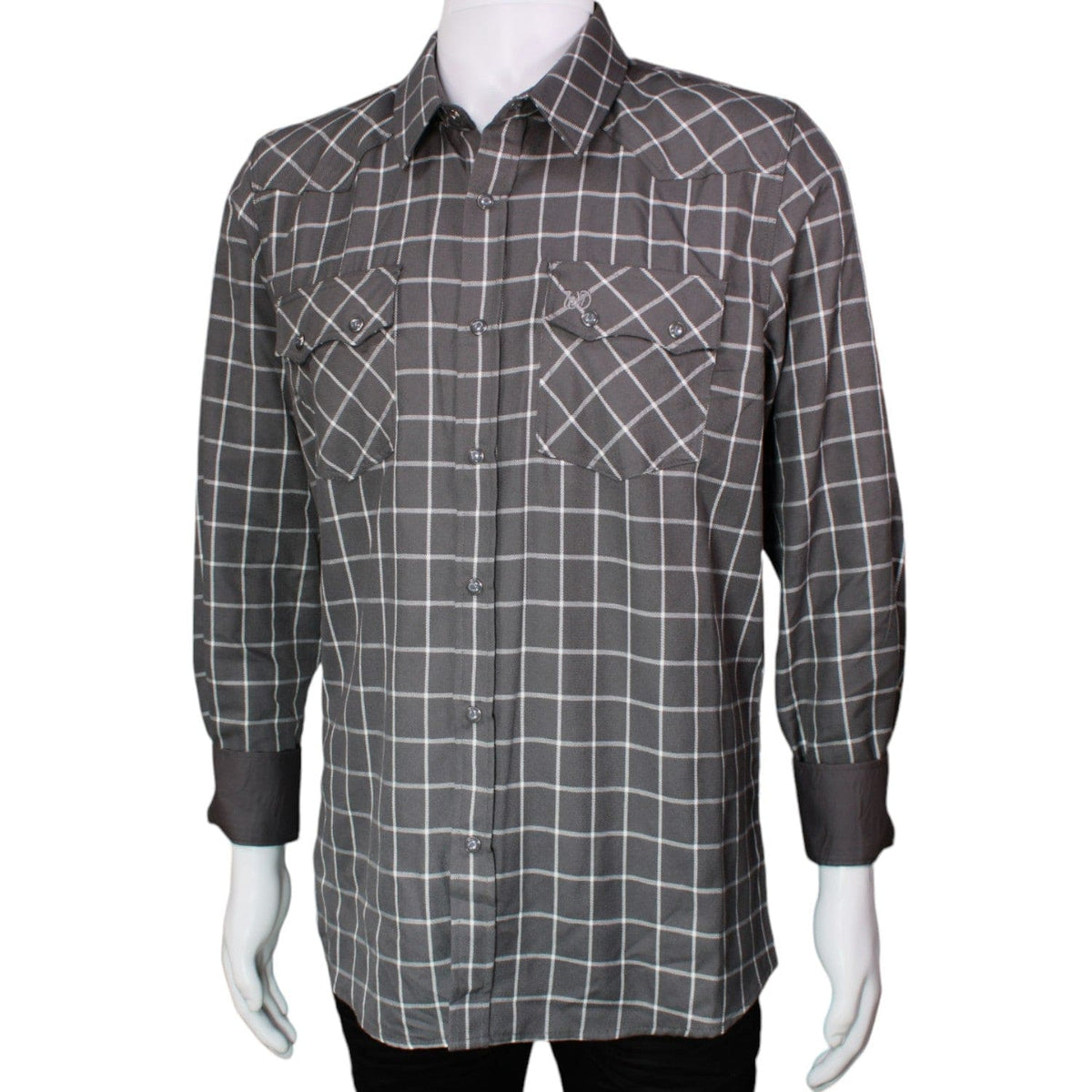 White Diamonds Boots Shirts Gray / S Men&#39;s White Diamonds Long Sleeve Western Shirt - Grey