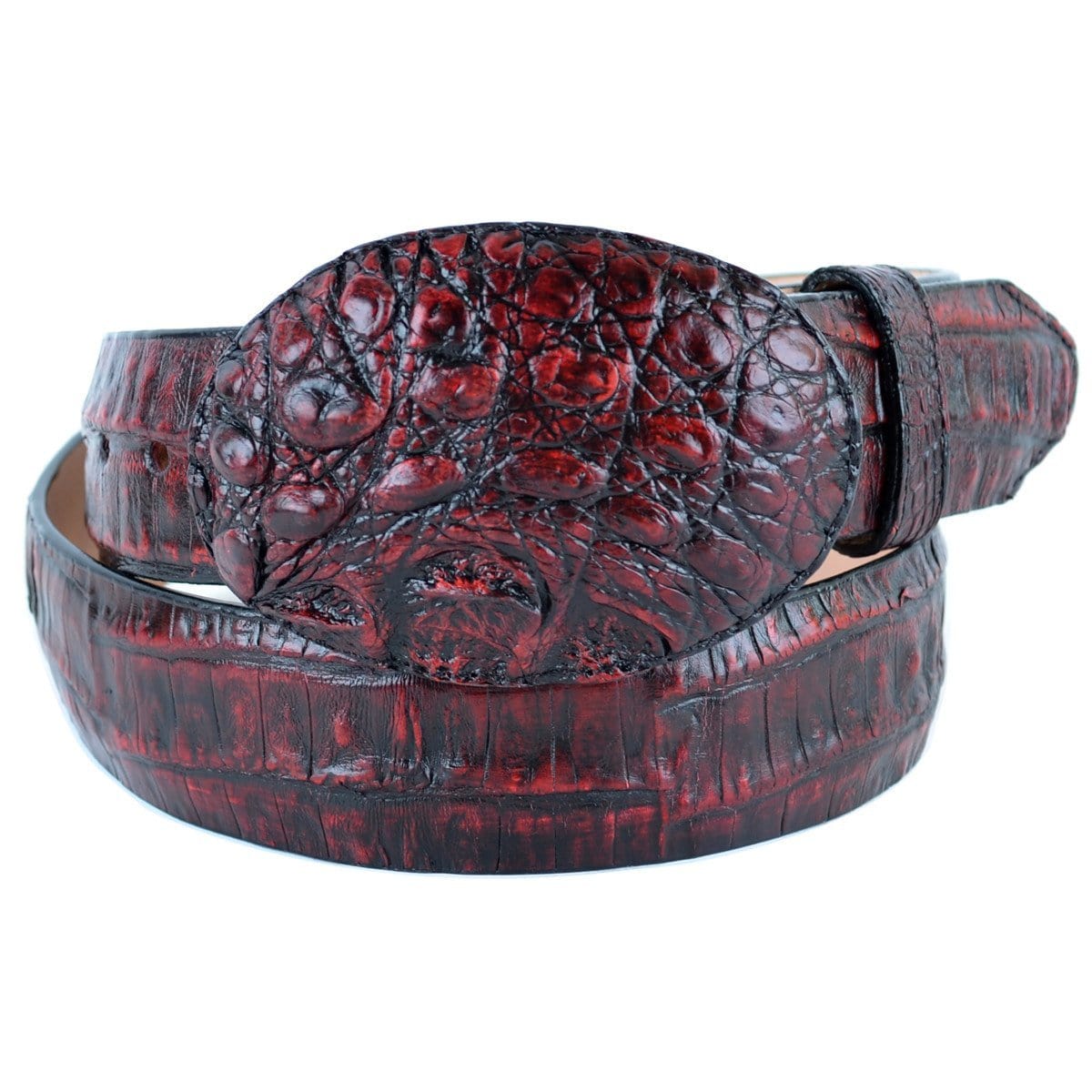 Wild West Boots Belts Men&#39;s Wild West Caiman Belly Skin Cowboy Belt 2C118218