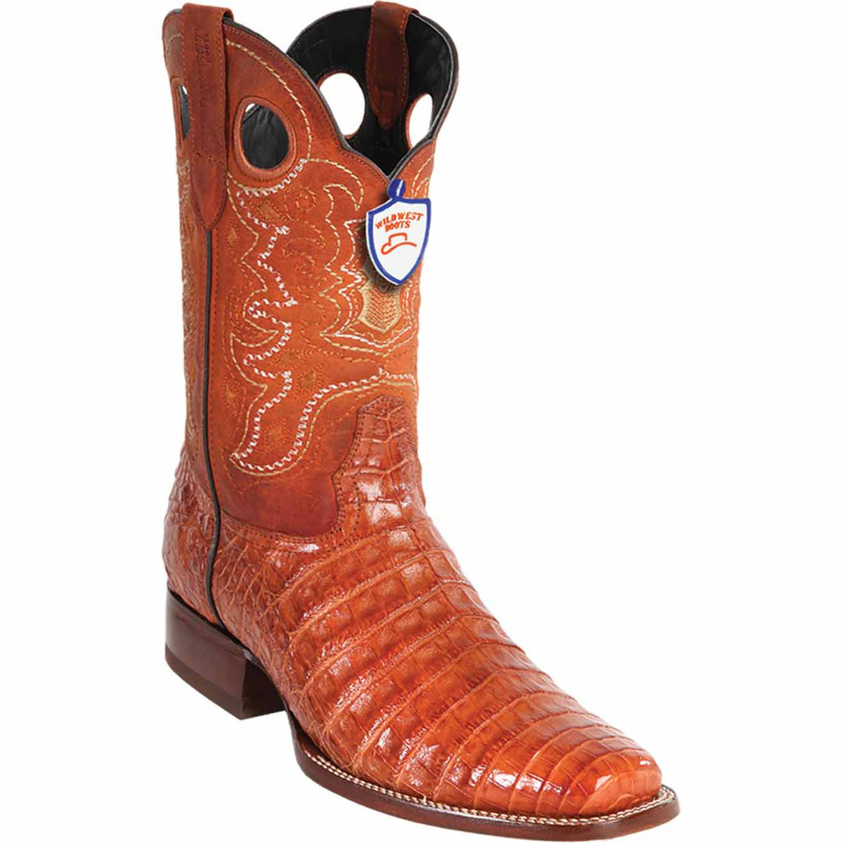 Wild West Boots Boots 6 Men&#39;s Wild West Caiman Belly Skin Rodeo Toe Boot 28188203