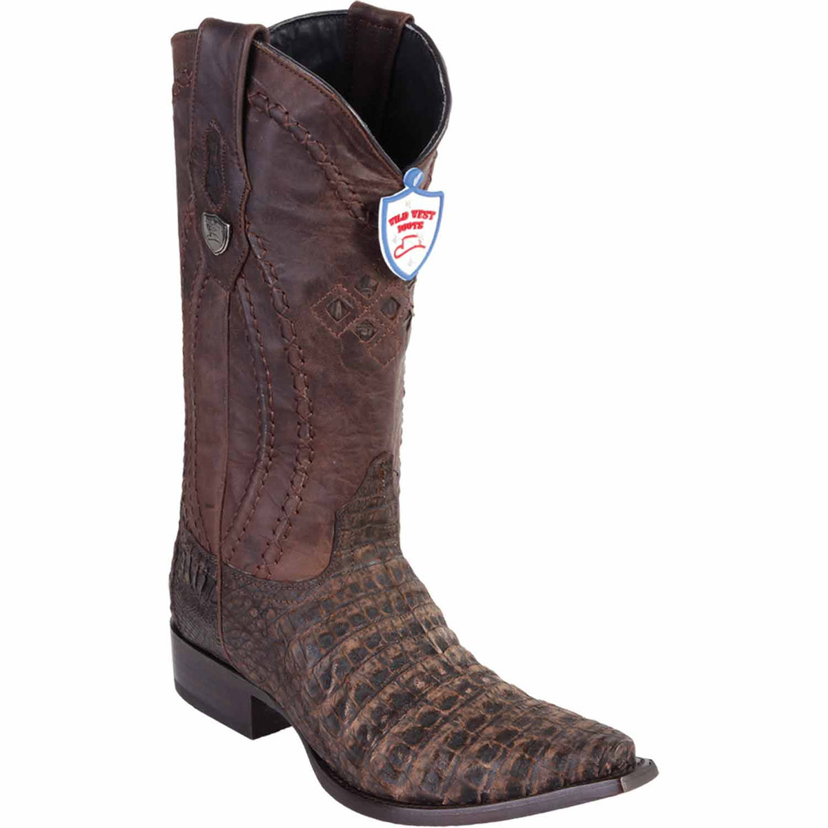 Wild West Boots Boots 6 Men&#39;s Wild West Caiman Belly Skin Snip Toe Boot 2948235