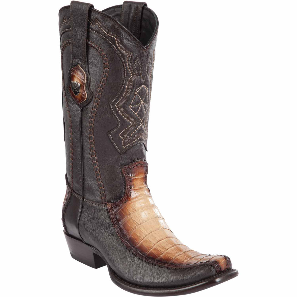 Wild West Boots Boots 6 Men&#39;s Wild West Caiman Belly with Deer Dubai Toe Boot 279F8215