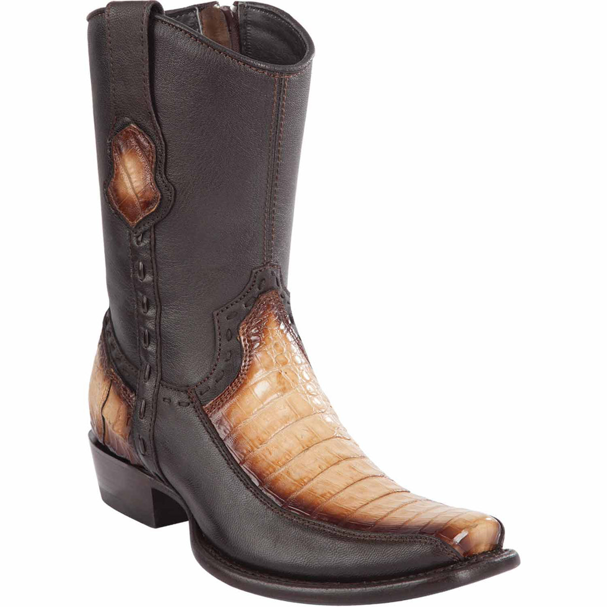 Wild West Boots Boots 6 Men&#39;s Wild West Caiman Belly with Deer Dubai Toe Short Boot 279BF8215