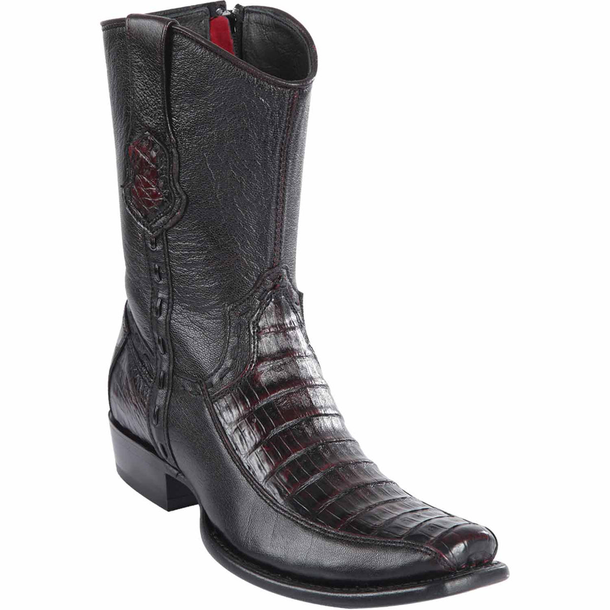 Wild West Boots Boots 6 Men&#39;s Wild West Caiman Belly with Deer Dubai Toe Short Boot 279BF8218