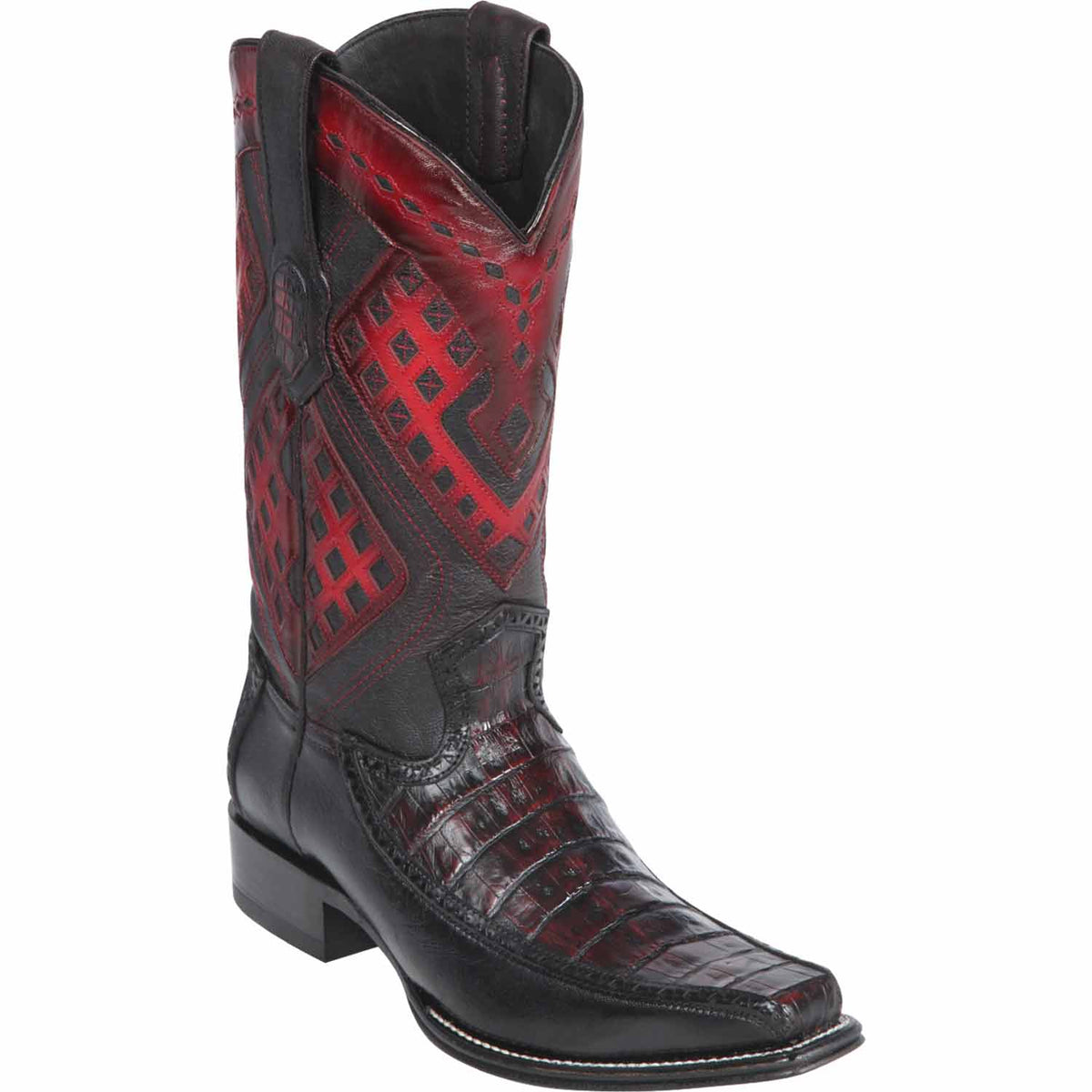 Wild West Boots Boots 6 Men&#39;s Wild West Caiman Belly with Deer Square Toe Boot 276F8218