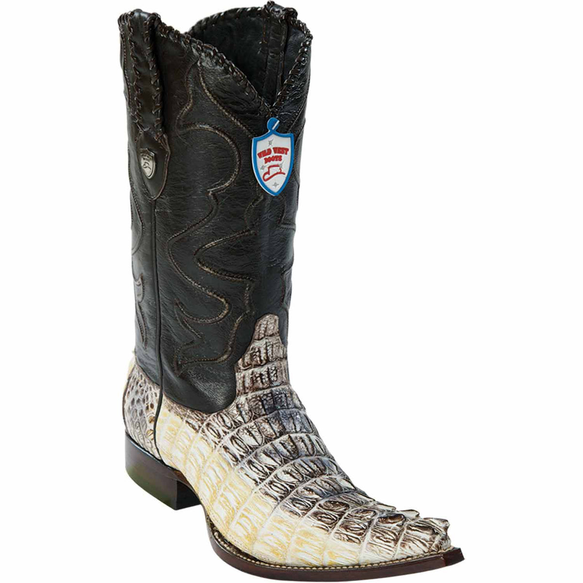 Wild West Boots Boots 6 Men&#39;s Wild West Caiman Tail Skin 3X Toe Boot 2950149