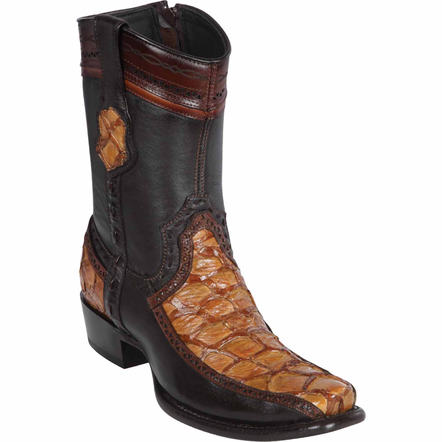 Wild West Boots Boots 6 Men's Wild West Monster Fish with Deer Dubai Toe Short Boot 279BF1009