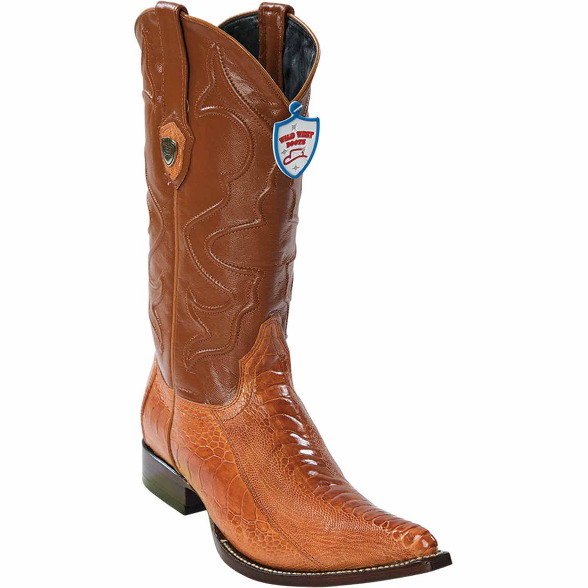 Wild West Boots Boots 6 Men&#39;s Wild West Ostrich Leg Skin 3X Toe Boot 2950503