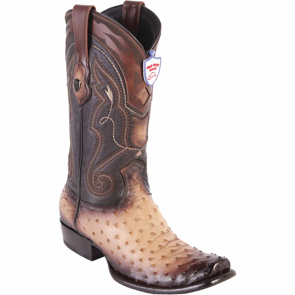 Wild West Boots Boots 6 Men&#39;s Wild West Ostrich Skin Dubai Toe Boot 2790315