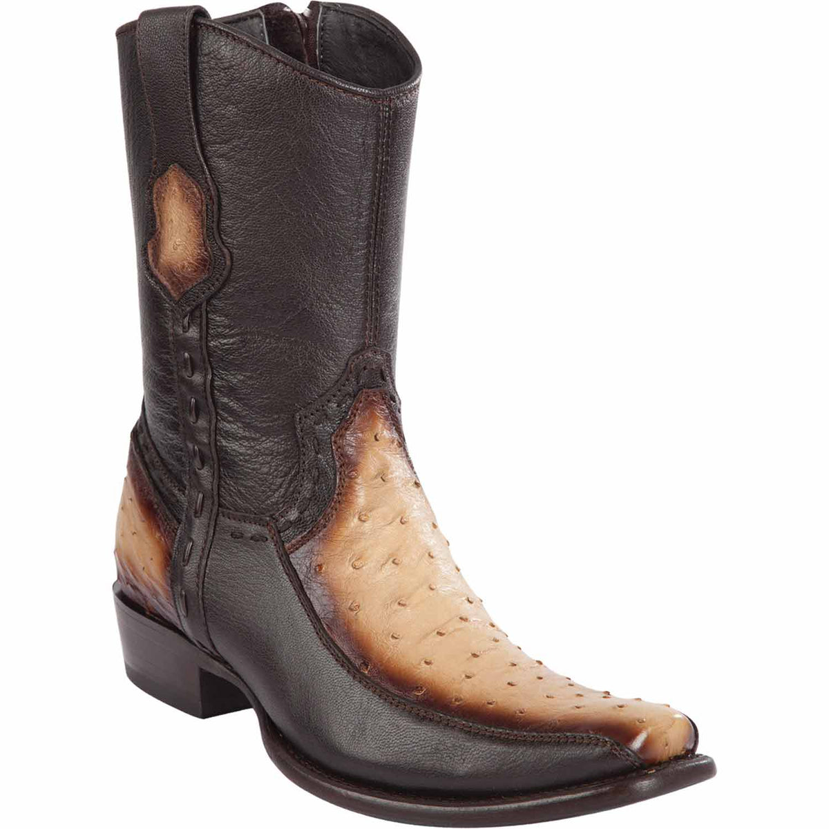 Wild West Boots Boots 6 Men&#39;s Wild West Ostrich with Deer Dubai Toe Short Boot 279BF0315