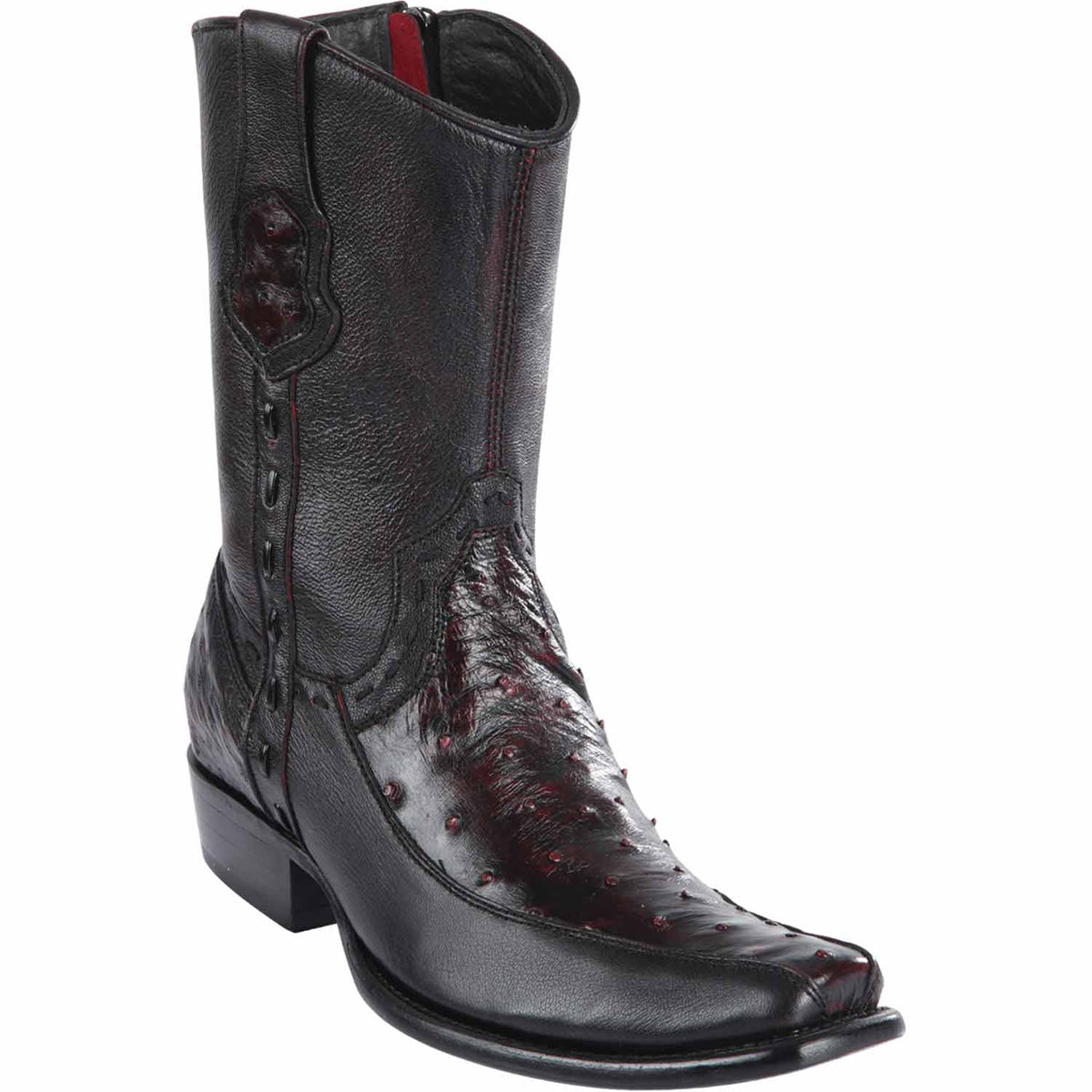 Wild West Boots Boots 6 Men&#39;s Wild West Ostrich with Deer Dubai Toe Short Boot 279BF0318