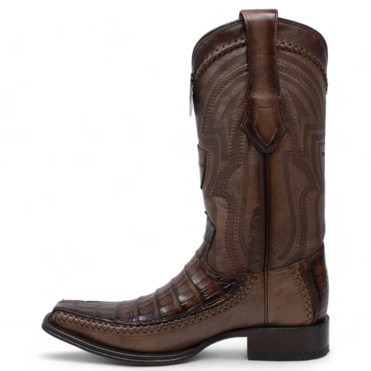 Wild West Boots Boots Men&#39;s Wild West Caiman Belly with Deer Square Toe Boot 277LF8216