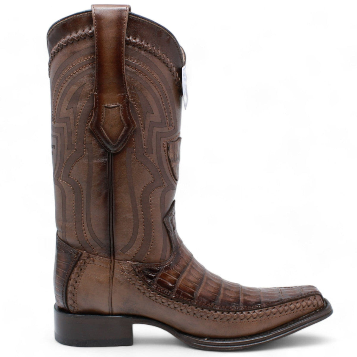 Wild West Boots Boots Men&#39;s Wild West Caiman Belly with Deer Square Toe Boot 277LF8216