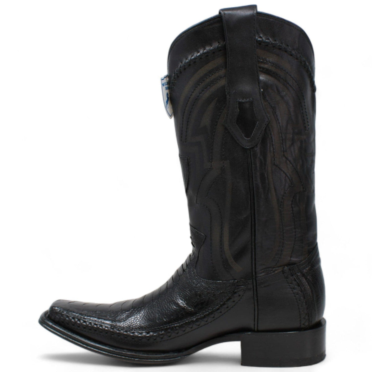 Wild West Boots Boots Men&#39;s Wild West Ostrich Leg with Deer Skin Square Toe Boot 277LF0505