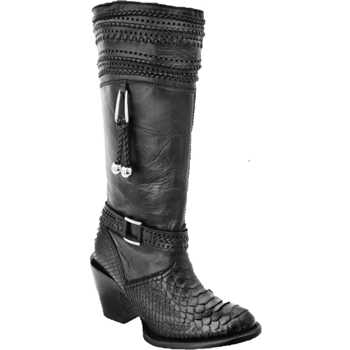 Leather And Python Skin Boot WD579